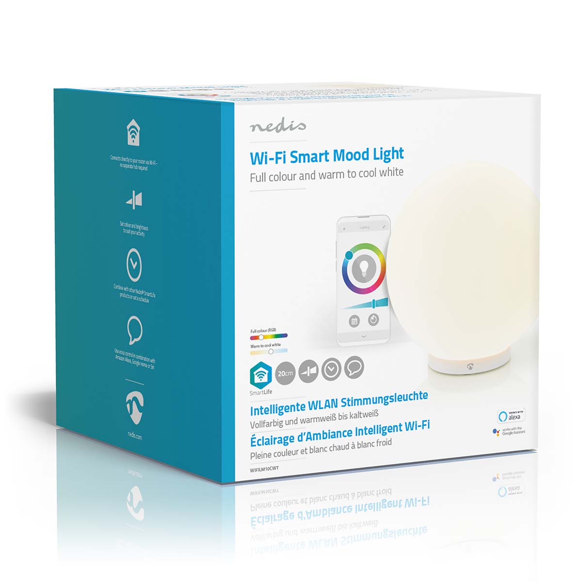 SmartLife Stimmungslicht | Wi-Fi | Rund | | 360 lm | RGB / Warm bis kühlen weiß | 2700 - 6500 K | 5 W | Glas | 1 Stück