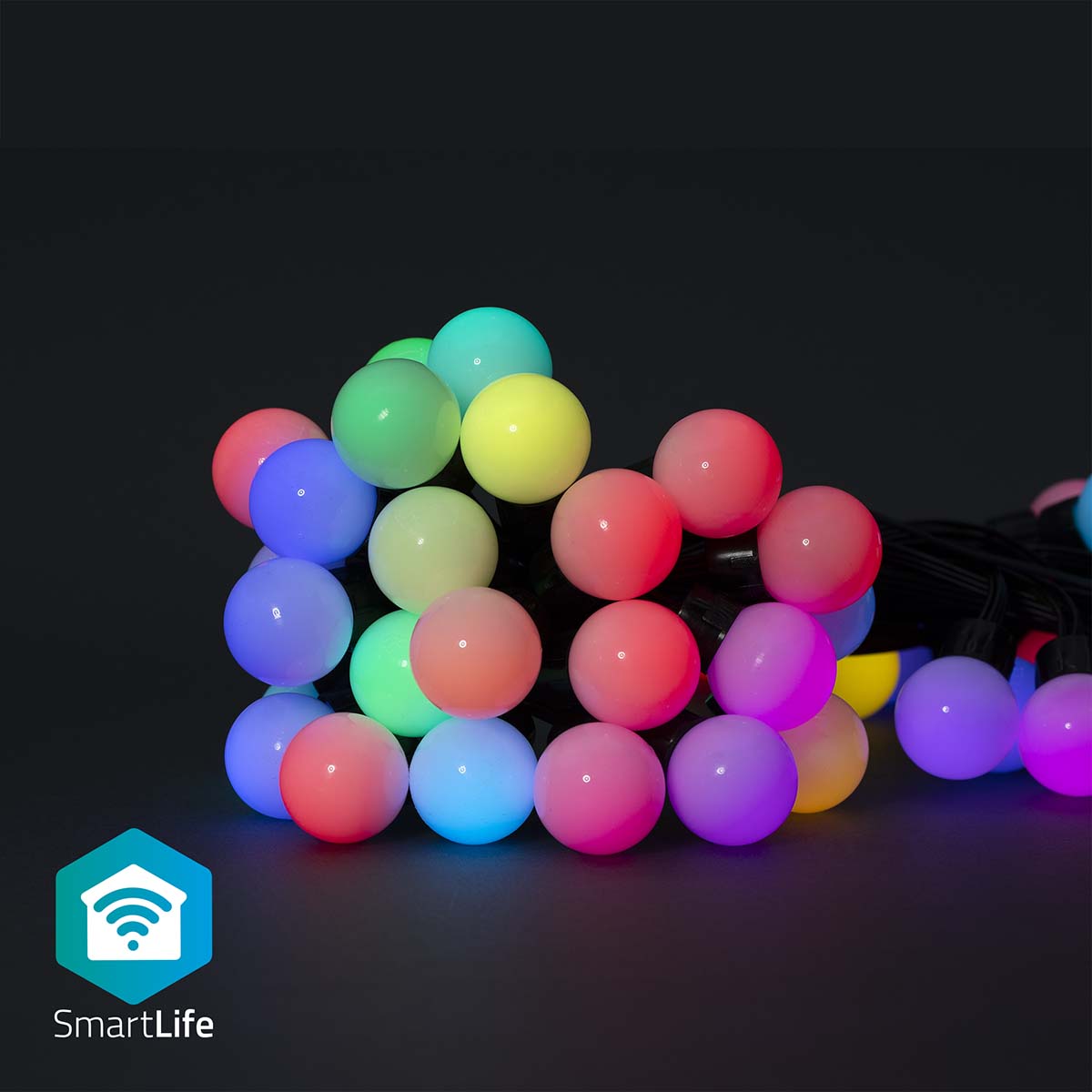 SmartLife Weihnachtsbeleuchtung | Party-Lichter | Wi-Fi | RGB | 48 LED's | 10.8 m | Android™ / IOS | Lampendurchmesser: 30 mm