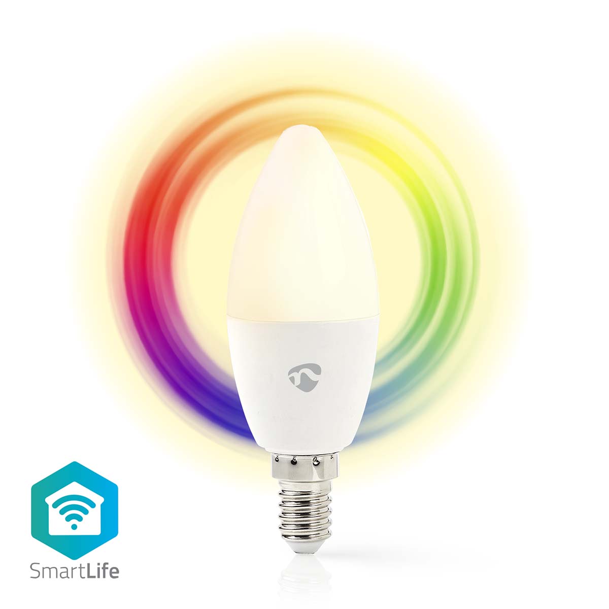 SmartLife Vollfärbige LED-Lampe | Wi-Fi | E14 | 470 lm | 4.9 W | RGB / Warm bis kühlen weiß | 2700 - 6500 K | Android™ / IOS | Kerze | 1 Stück