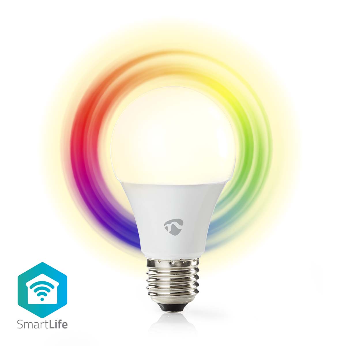 SmartLife Vollfärbige LED-Lampe | Wi-Fi | E27 | 806 lm | 9 W | RGB / Warm bis kühlen weiß | 2700 - 6500 K | Android™ / IOS | Birne | 1 Stück