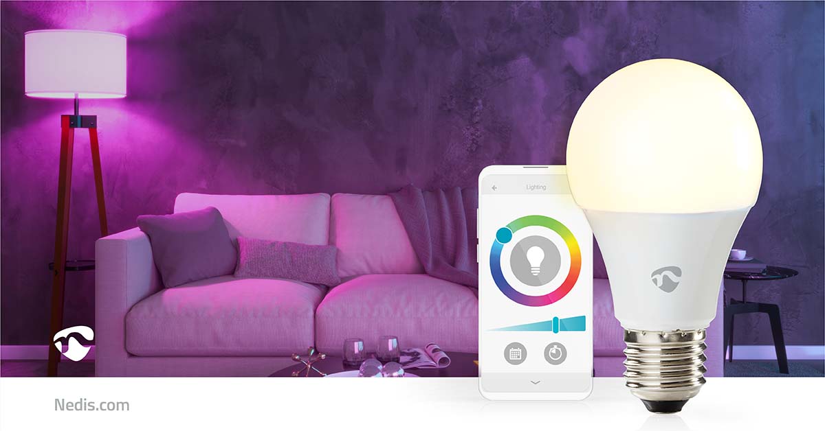 SmartLife Vollfärbige LED-Lampe | Wi-Fi | E27 | 806 lm | 9 W | RGB / Warm bis kühlen weiß | 2700 - 6500 K | Android™ / IOS | Birne | 1 Stück