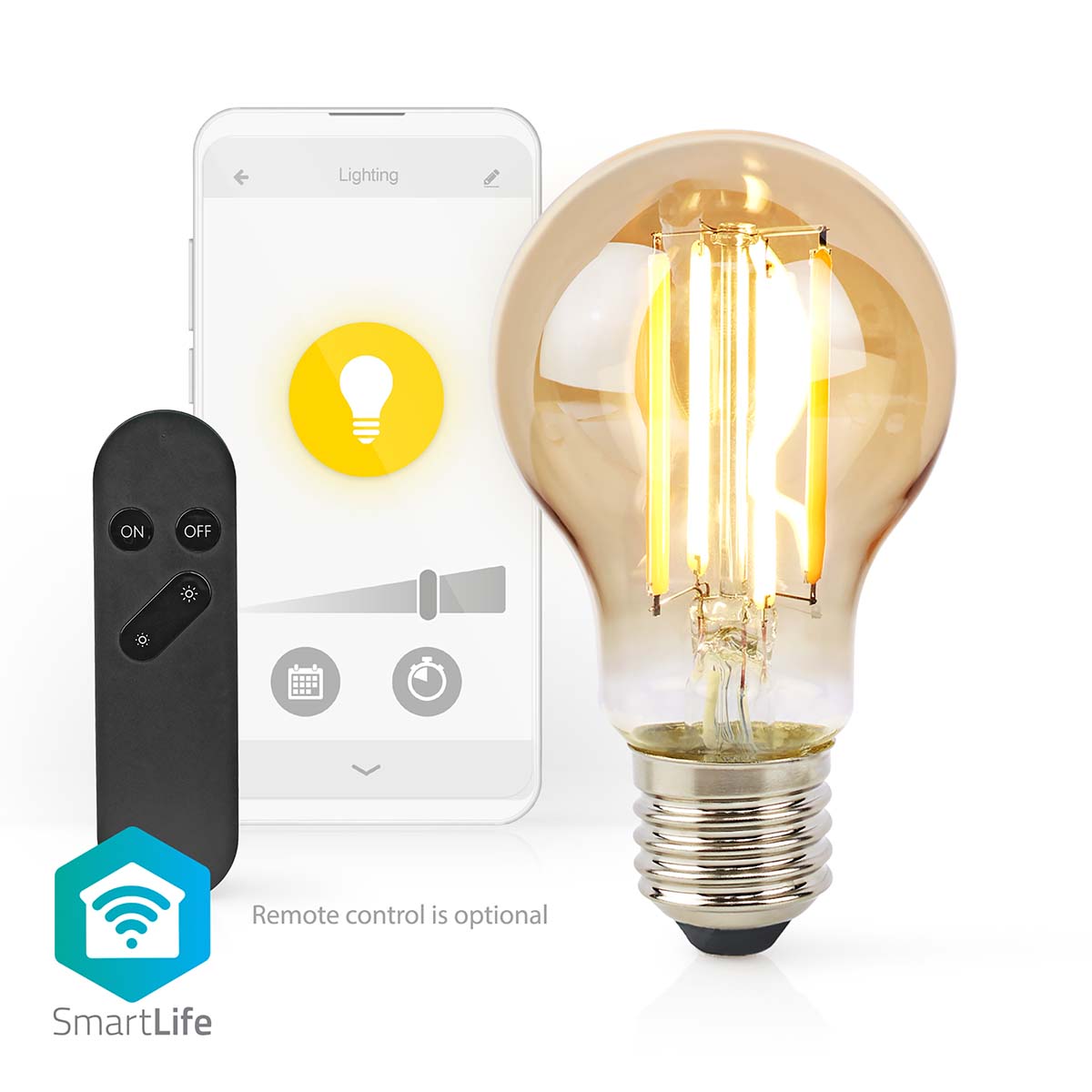 SmartLife LED Filament Lampe | Wi-Fi | E27 | 806 lm | 7 W | Warmweiss | 1800 - 3000 K | Glas | Android™ / IOS | Birne | 1 Stück