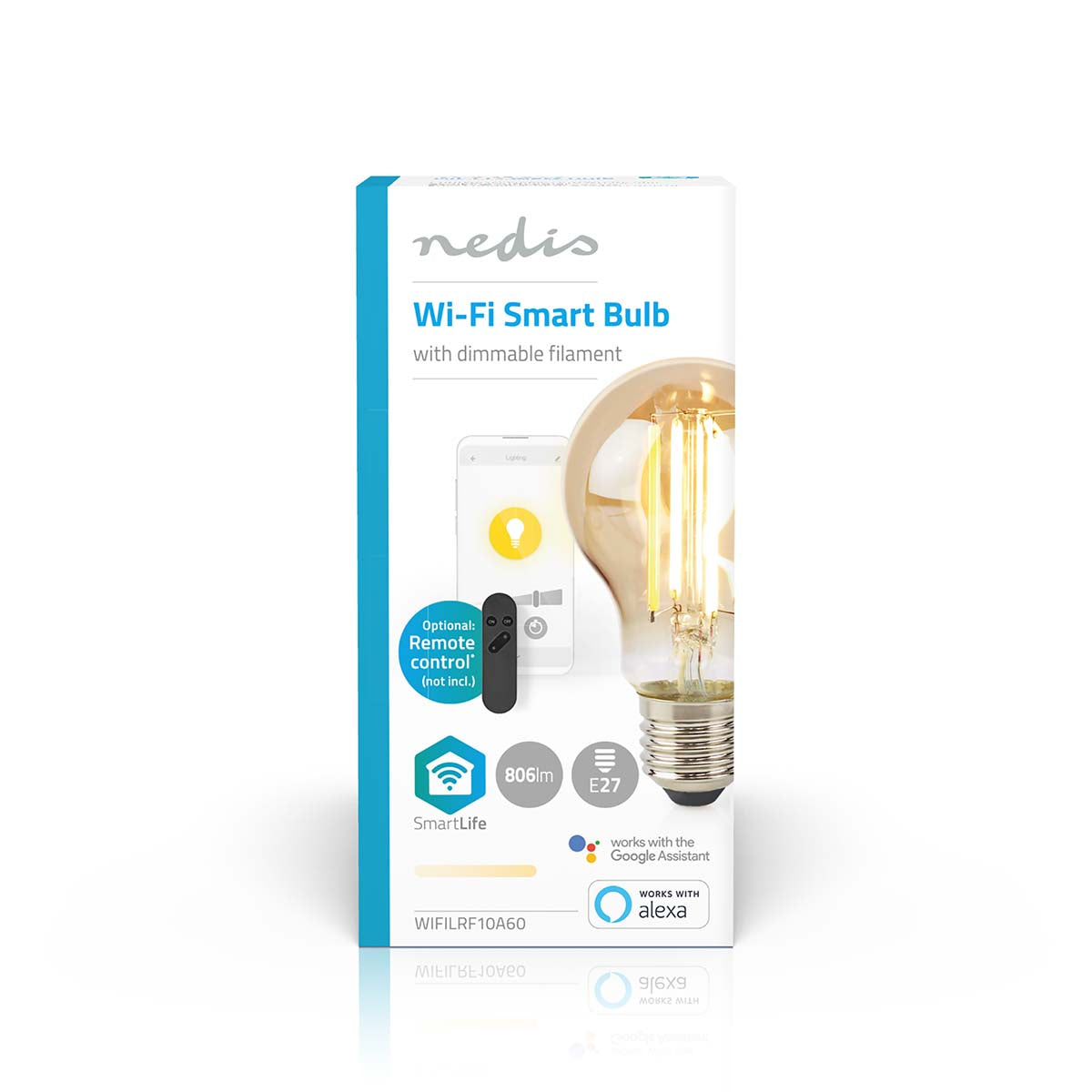 SmartLife LED Filament Lampe | Wi-Fi | E27 | 806 lm | 7 W | Warmweiss | 1800 - 3000 K | Glas | Android™ / IOS | Birne | 1 Stück