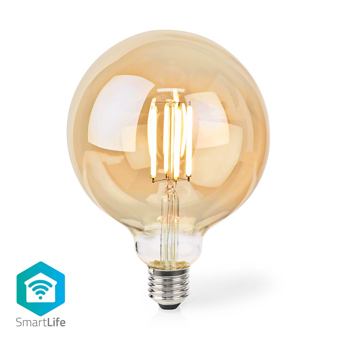 SmartLife LED Filament Lampe | Wi-Fi | E27 | 806 lm | 7 W | Warmweiss | 1800 - 3000 K | Glas | Android™ / IOS | Globe | 1 Stück