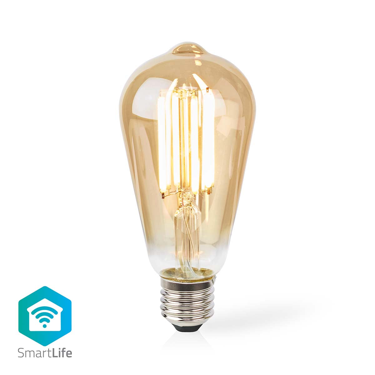 SmartLife LED Filament Lampe | Wi-Fi | E27 | 806 lm | 7 W | Warmweiss | 1800 - 3000 K | Glas | Android™ / IOS | ST64 | 1 Stück