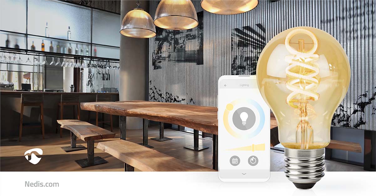 SmartLife LED Filament Lampe | Wi-Fi | E27 | 360 lm | 4.9 W | Warm bis kühlen weiß | 1800 - 6500 K | Glas | Android™ / IOS | Birne | 1 Stück