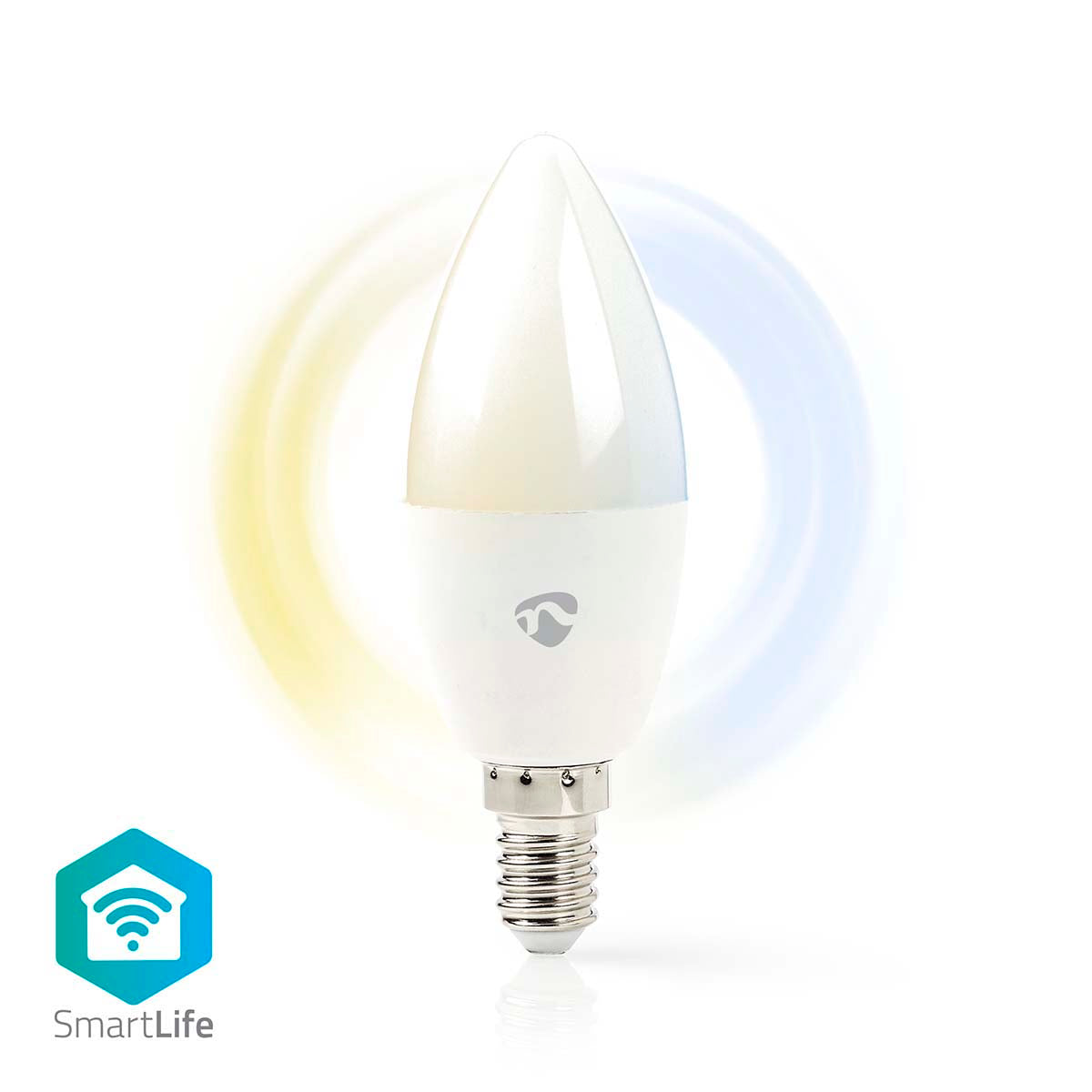 SmartLife-LED-Glühbirne | Wi-Fi | E14 | 470 lm | 4.9 W | Warm bis kühlen weiß | 2700 - 6500 K | Android™ / IOS | Kerze | 1 Stück