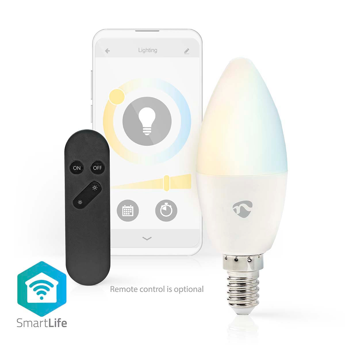 SmartLife-LED-Glühbirne | Wi-Fi | E14 | 470 lm | 4.9 W | Warm bis kühlen weiß | 2700 - 6500 K | Android™ / IOS | Kerze | 1 Stück