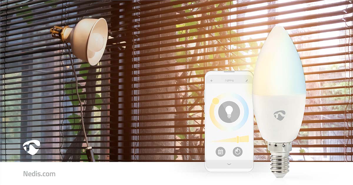 SmartLife-LED-Glühbirne | Wi-Fi | E14 | 470 lm | 4.9 W | Warm bis kühlen weiß | 2700 - 6500 K | Android™ / IOS | Kerze | 1 Stück