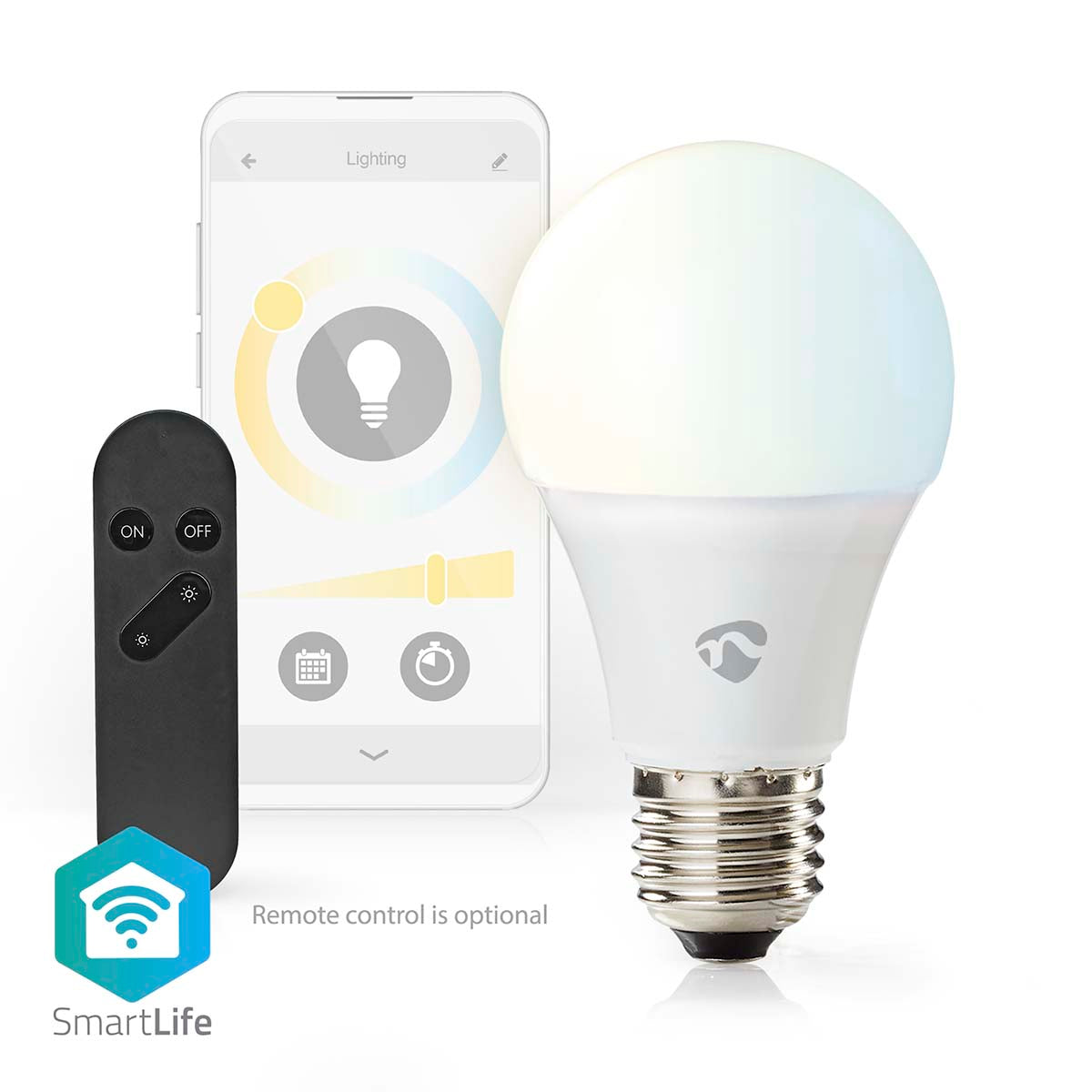 SmartLife-LED-Glühbirne | Wi-Fi | E27 | 806 lm | 9 W | Warm bis kühlen weiß | 2700 - 6500 K | Android™ / IOS | Birne | 1 Stück