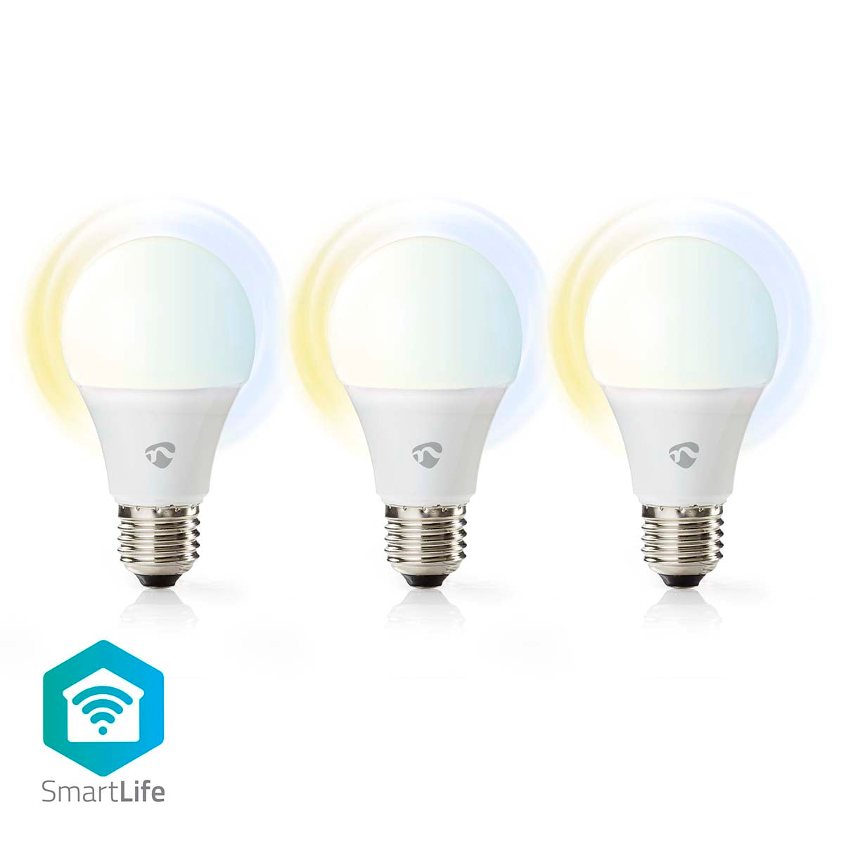 SmartLife-LED-Glühbirne | Wi-Fi | E27 | 806 lm | 9 W | Warm bis kühlen weiß | 2700 - 6500 K | Android™ / IOS | Birne | 3 Stück