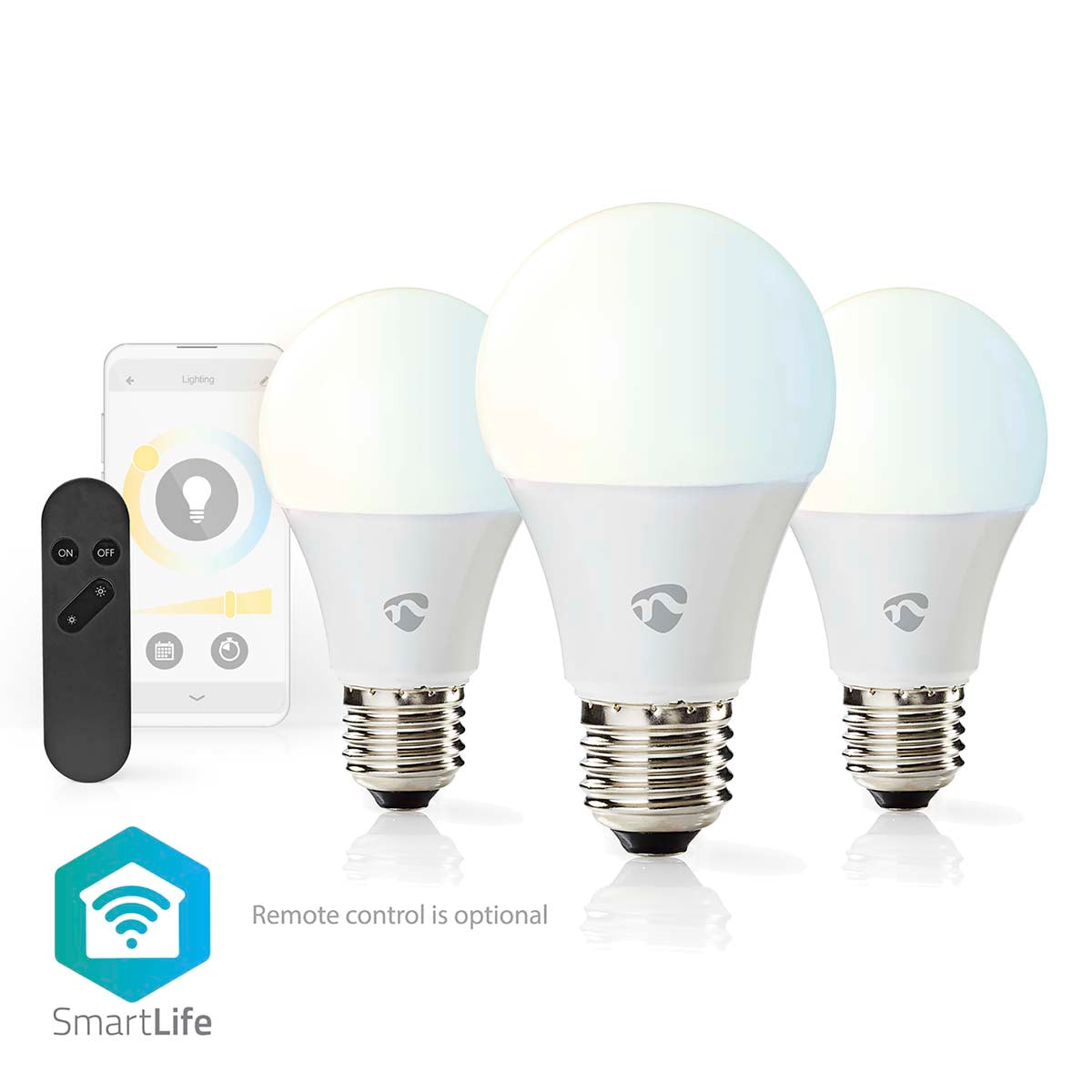 SmartLife-LED-Glühbirne | Wi-Fi | E27 | 806 lm | 9 W | Warm bis kühlen weiß | 2700 - 6500 K | Android™ / IOS | Birne | 3 Stück