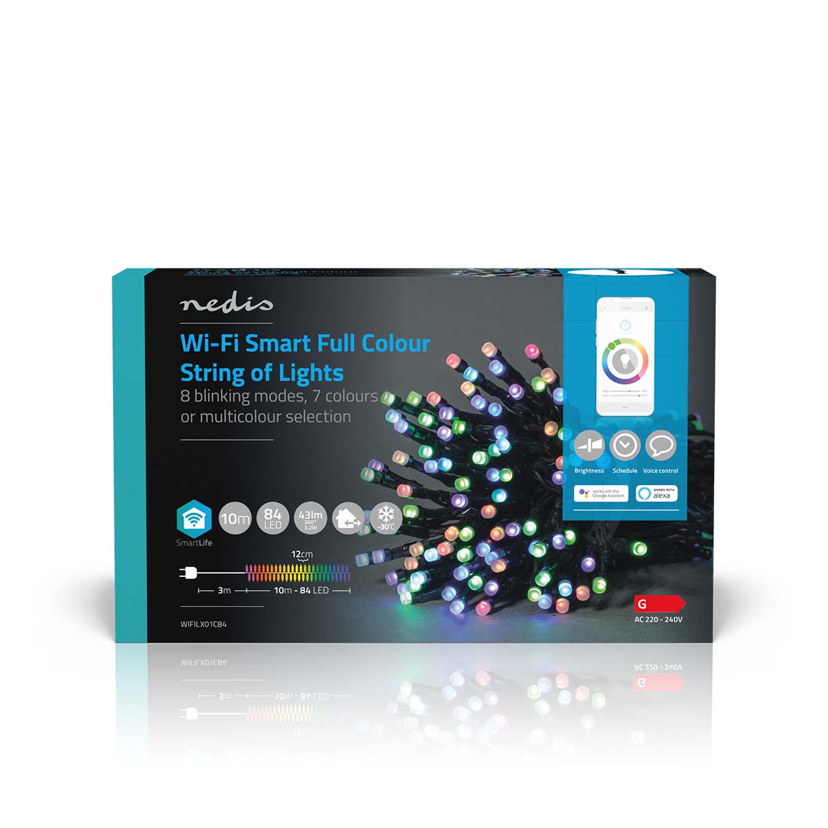 SmartLife Weihnachtsbeleuchtung | Schnur | Wi-Fi | RGB | 84 LED's | 10.0 m | Android™ / IOS