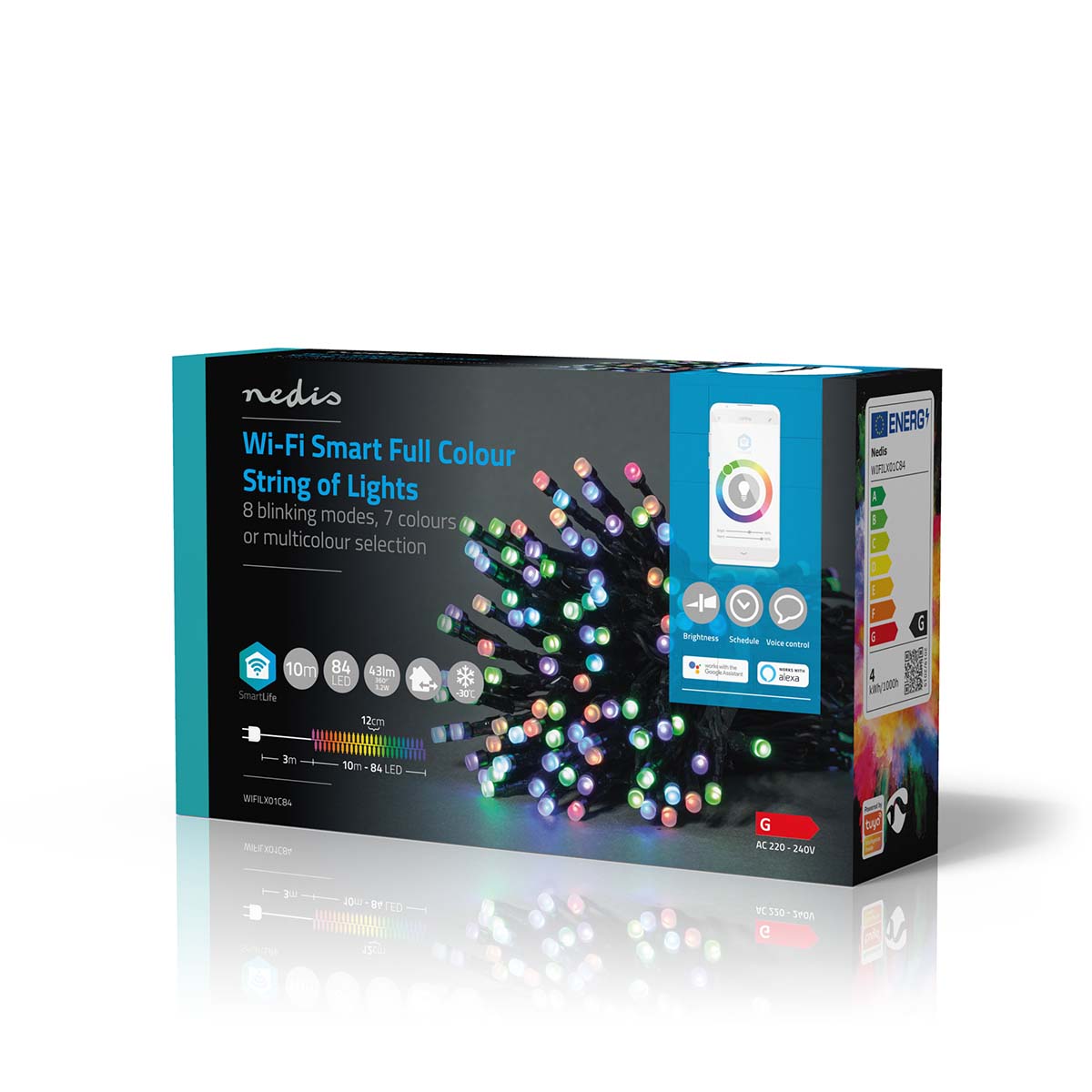 SmartLife Weihnachtsbeleuchtung | Schnur | Wi-Fi | RGB | 84 LED's | 10.0 m | Android™ / IOS