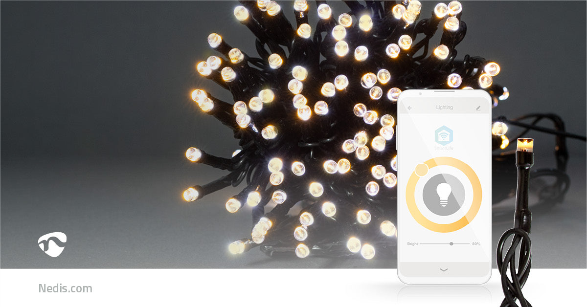 SmartLife Weihnachtsbeleuchtung | Schnur | Wi-Fi | Warmweiss | 100 LED's | 10.0 m | Android™ / IOS