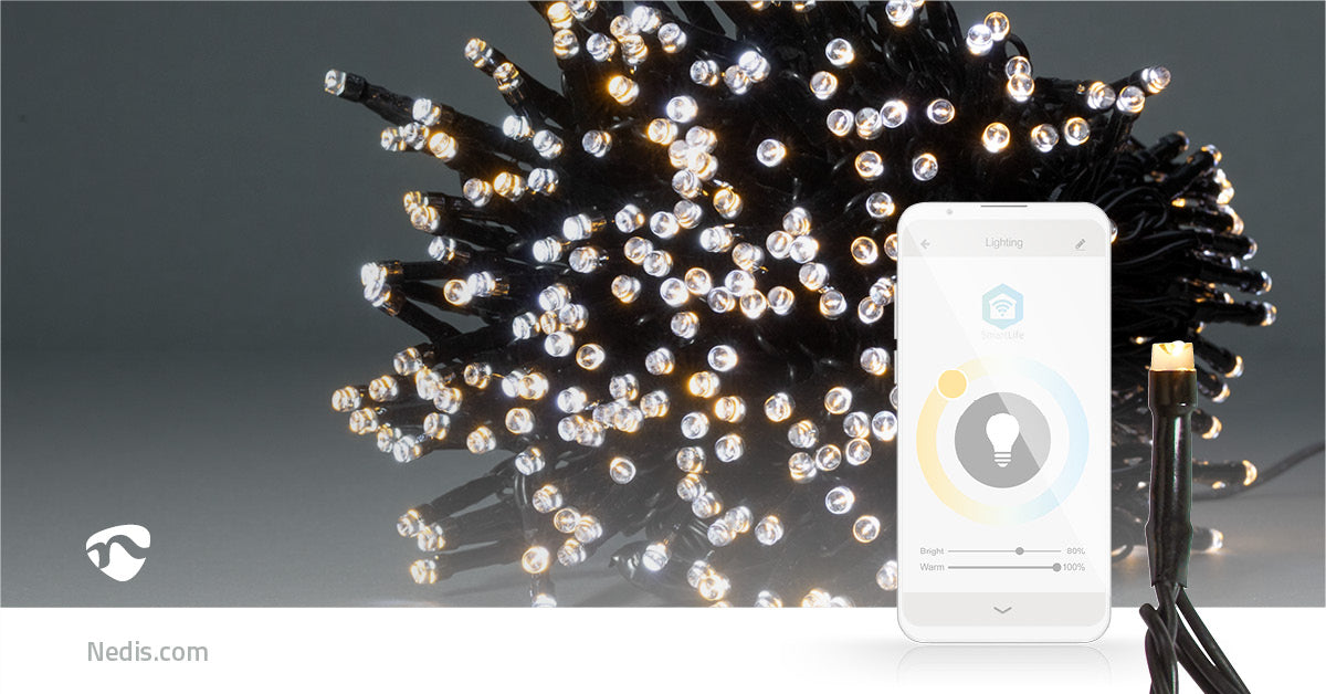 SmartLife Weihnachtsbeleuchtung | Schnur | Wi-Fi | Warm bis kühlen weiß | 400 LED's | 20.0 m | Android™ / IOS