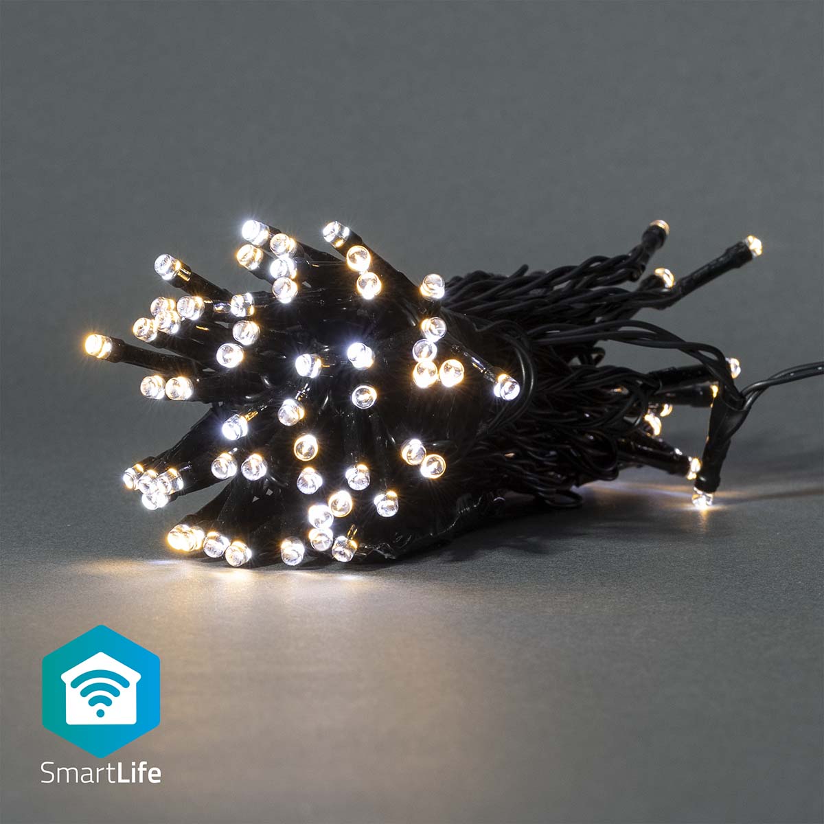 SmartLife Weihnachtsbeleuchtung | Schnur | Wi-Fi | Warm bis kühlen weiß | 50 LED's | 5.00 m | Android™ / IOS