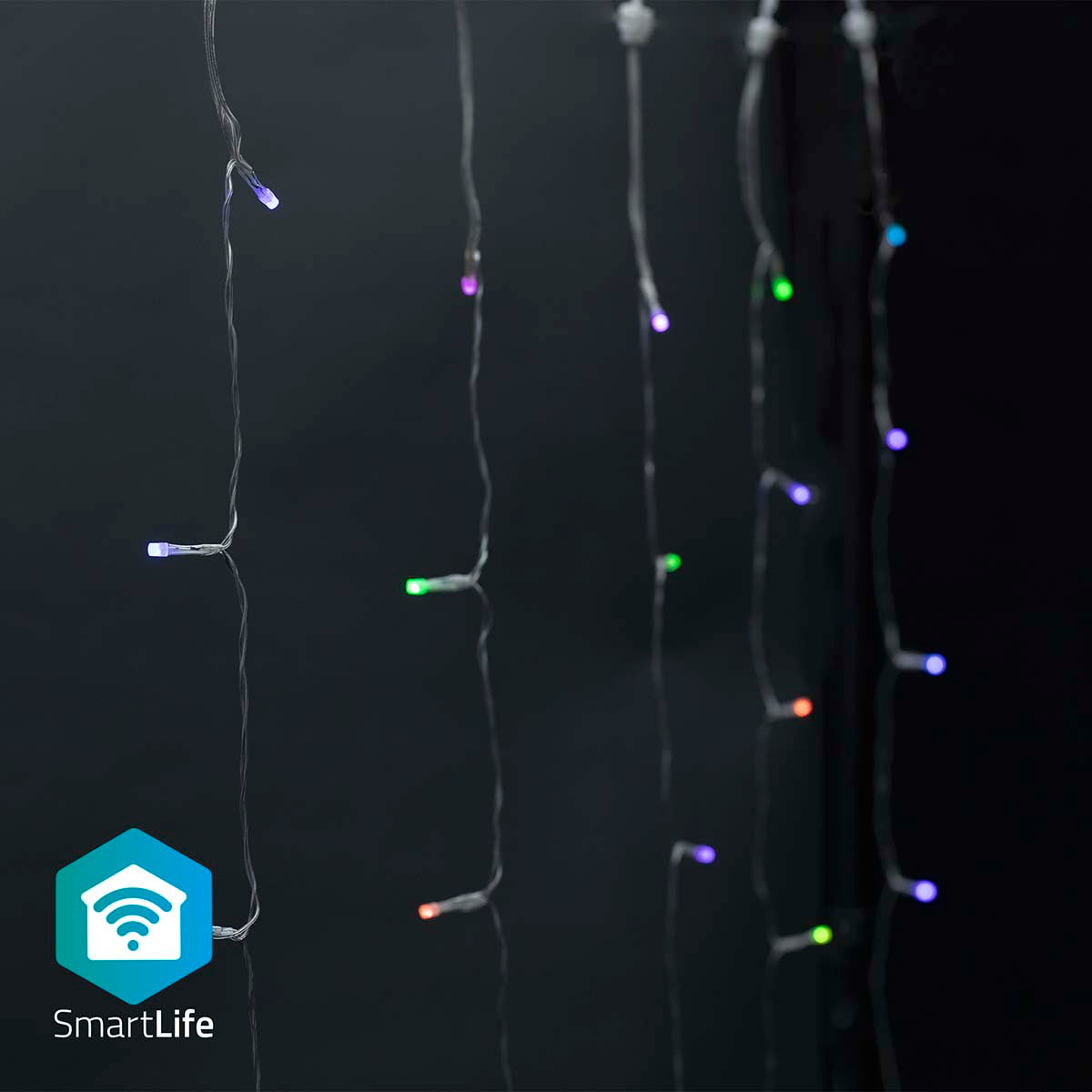 SmartLife Weihnachtsbeleuchtung | Vorhang | Wi-Fi | RGB | 180 LED's | 3 m | Android™ / IOS