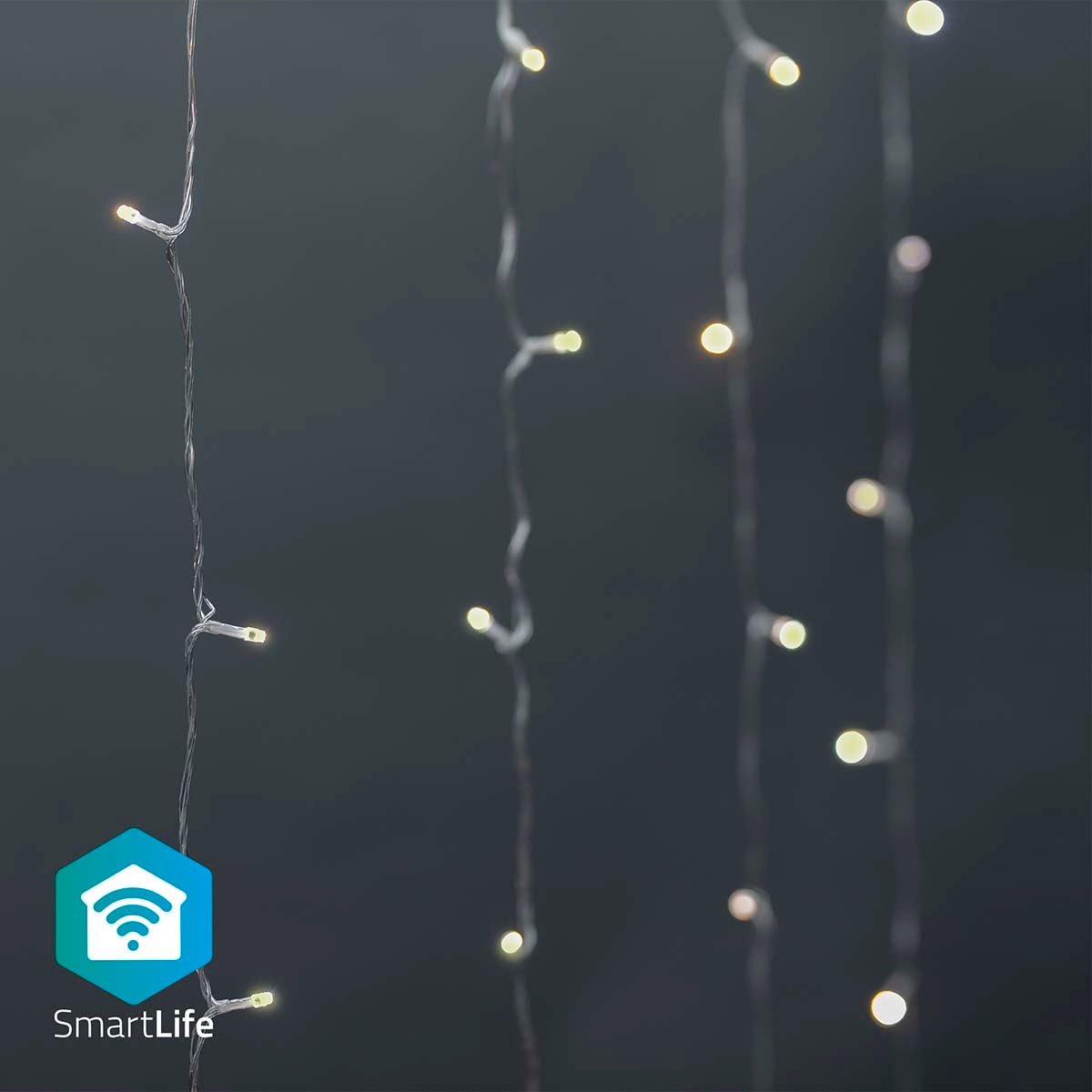 SmartLife Weihnachtsbeleuchtung | Vorhang | Wi-Fi | Warmweiss | 200 LED's | 3.00 m | Android™ / IOS