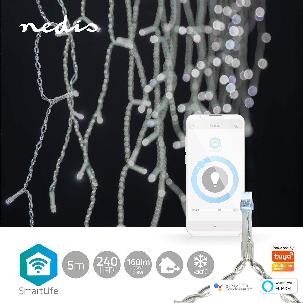 SmartLife Weihnachtsbeleuchtung | Eiszapfen | Wi-Fi | Kaltweiss | 240 LED's | 5.00 m | Android™ / IOS