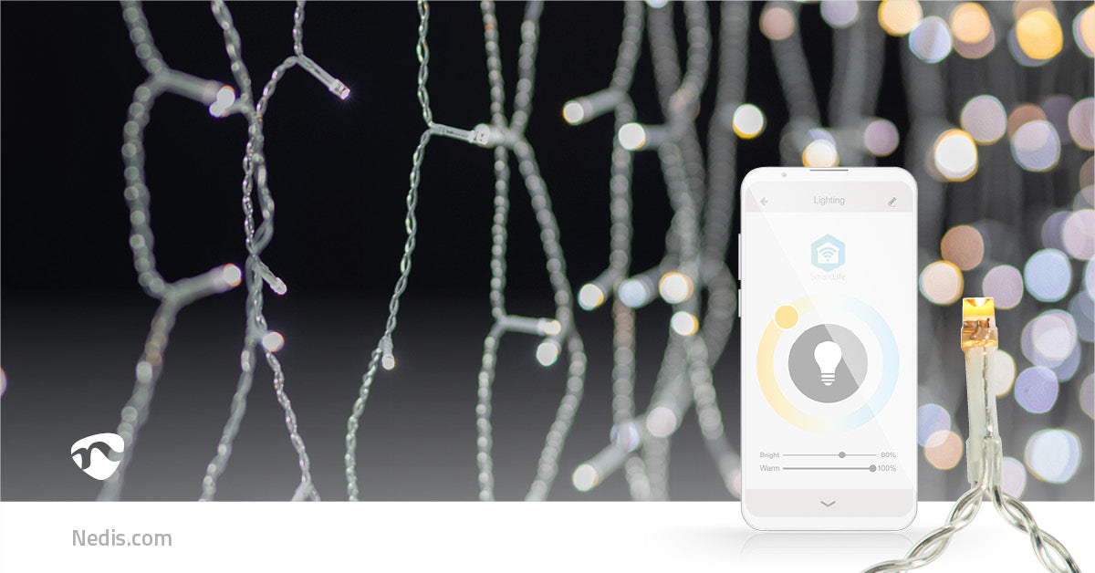 SmartLife Weihnachtsbeleuchtung | Eiszapfen | Wi-Fi | Warm bis kühlen weiß | 240 LED's | 5.00 m | Android™ / IOS