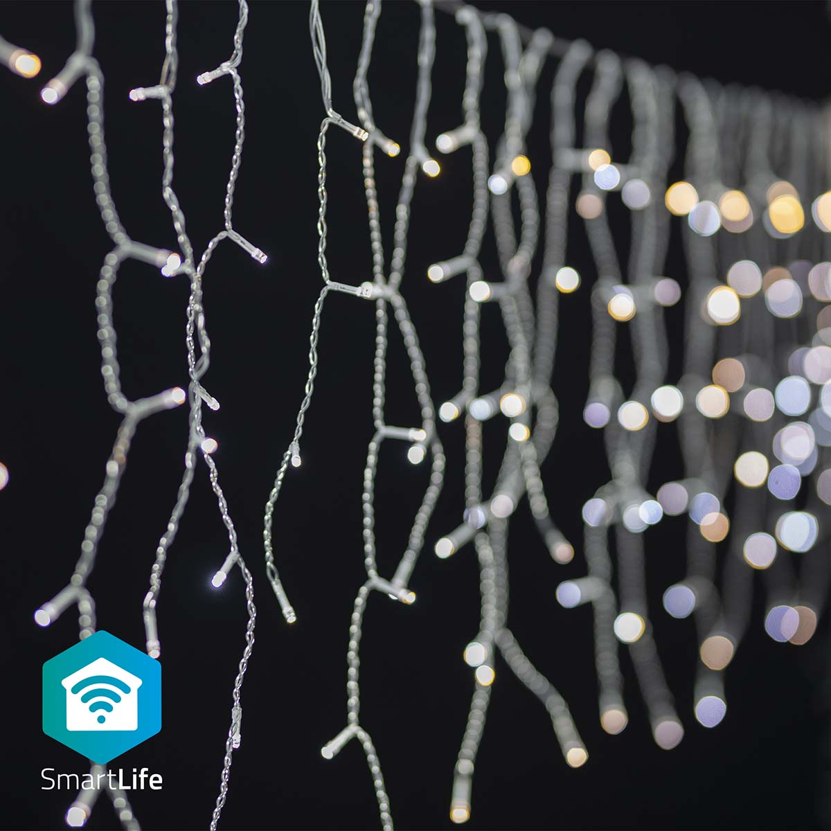 SmartLife Weihnachtsbeleuchtung | Eiszapfen | Wi-Fi | Warm bis kühlen weiß | 400 LED's | 8.00 m | Android™ / IOS