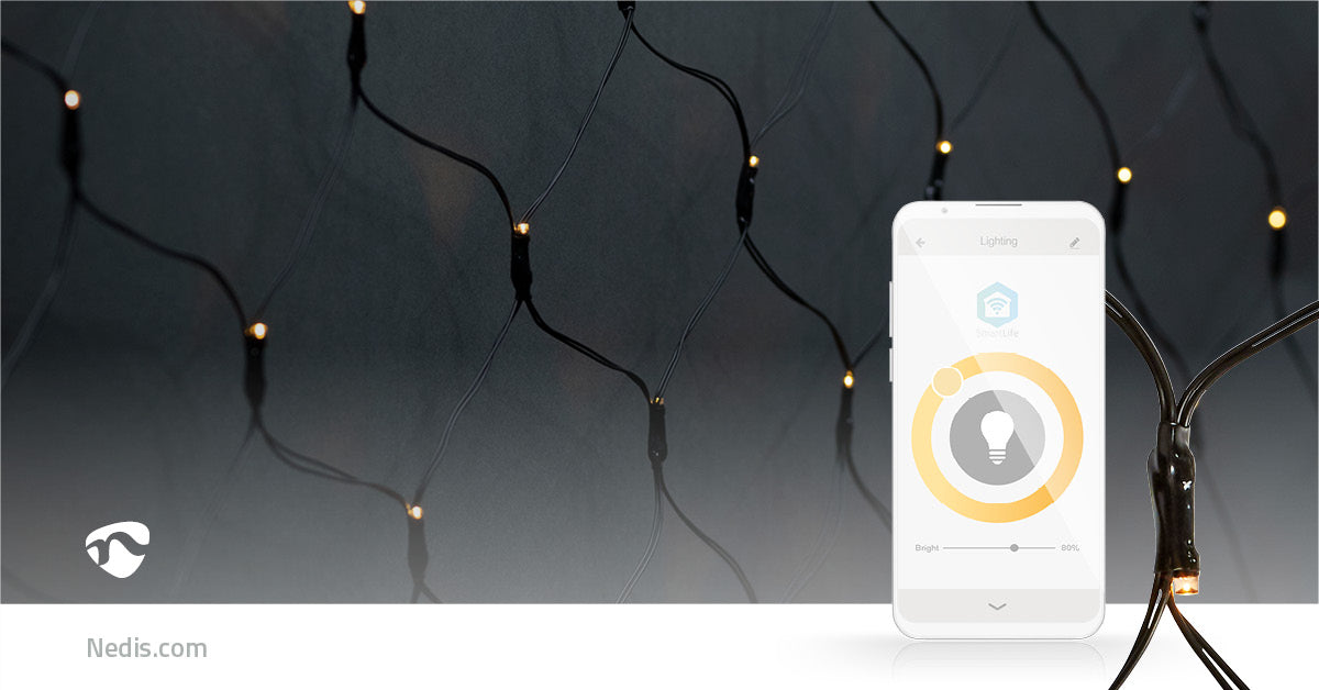 SmartLife Weihnachtsbeleuchtung | Netz | Wi-Fi | Warmweiss | 280 LED's | 3.00 m | 3 x 2 m | Android™ / IOS