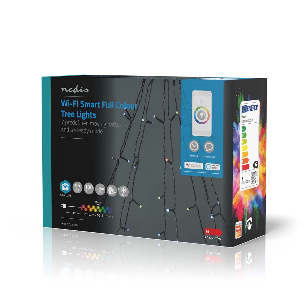 SmartLife Weihnachtsbeleuchtung | Baum | Wi-Fi | RGB | 180 LED's | 10 x 2 m | Android™ / IOS