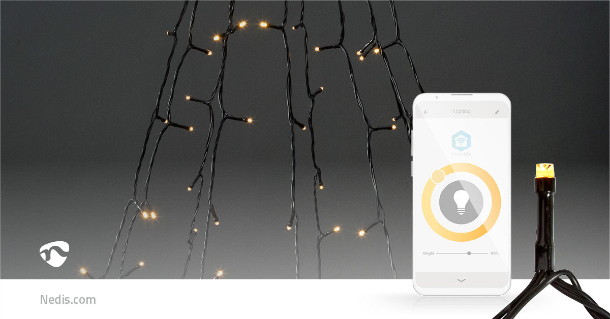 SmartLife Weihnachtsbeleuchtung | Baum | Wi-Fi | Warmweiss | 200 LED's | 20.0 m | 10 x 2 m | Android™ / IOS