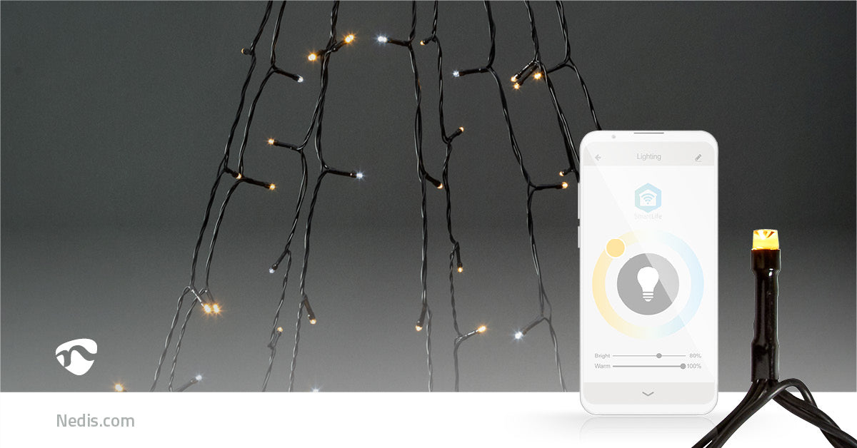 SmartLife Weihnachtsbeleuchtung | Baum | Wi-Fi | Warm bis kühlen weiß | 200 LED's | 20.0 m | 10 x 2 m | Android™ / IOS