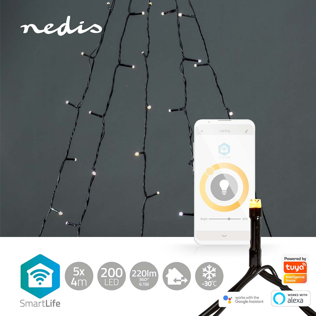 SmartLife Weihnachtsbeleuchtung | Baum | Wi-Fi | Warmweiss | 200 LED's | 20.0 m | 5 x 4 m | Android™ / IOS