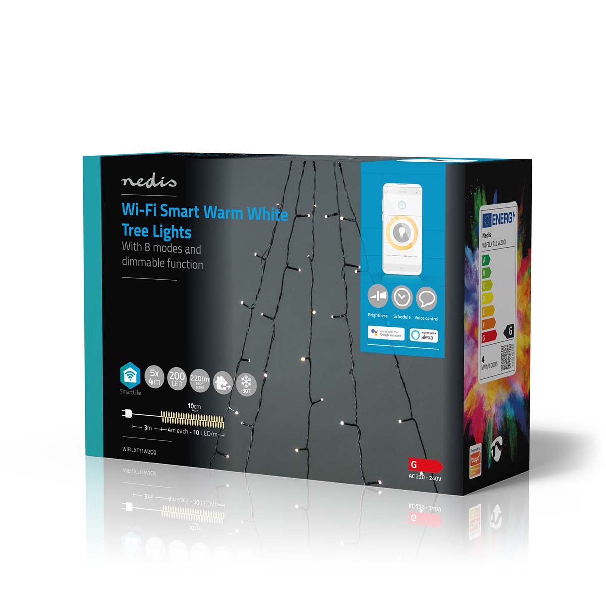 SmartLife Weihnachtsbeleuchtung | Baum | Wi-Fi | Warmweiss | 200 LED's | 20.0 m | 5 x 4 m | Android™ / IOS