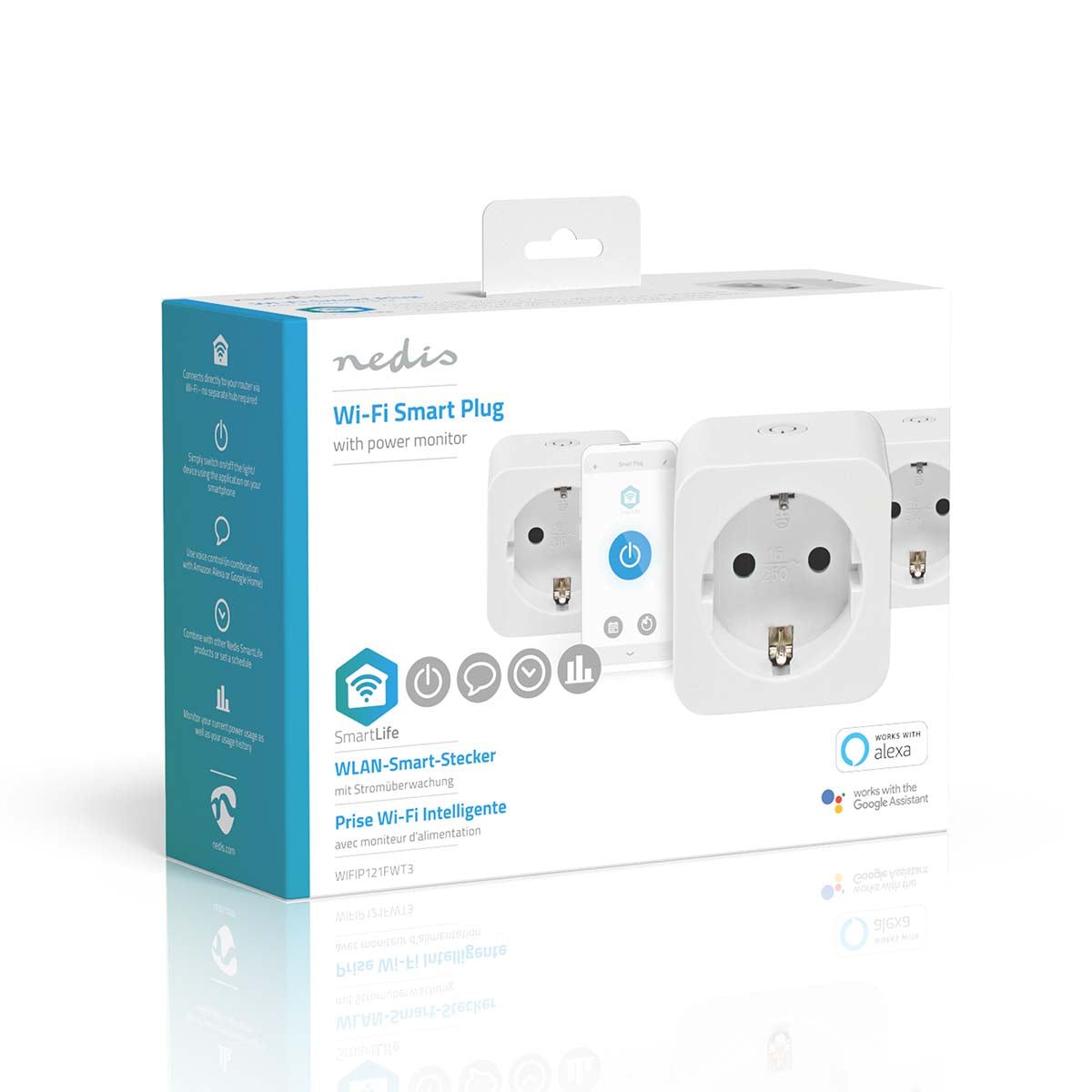 SmartLife Smart Stecker | Wi-Fi | Leistungsmesser | 3680 W | Type F (CEE 7/7) | 0 - 55 °C | Android™ / IOS | Weiss