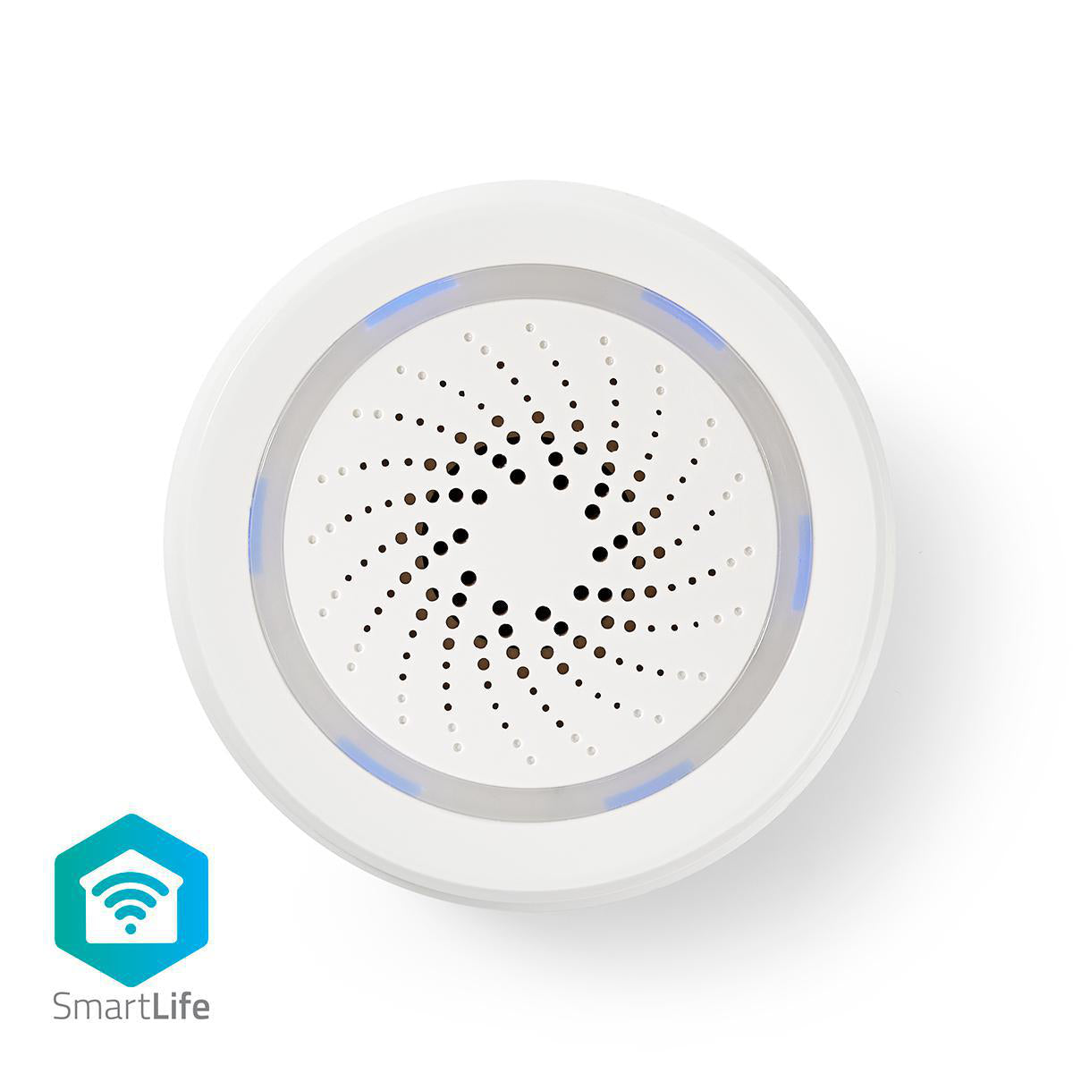 Smartlife Sirene | Wi-Fi | Netzstromversorgung | 8 Sounds | 85 dB | Android™ / IOS | Weiss