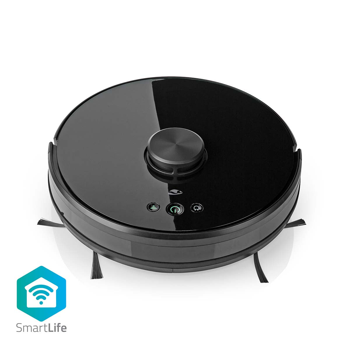 SmartLife Roboter-Staubsauger | Laser-Navigation | Wi-Fi | Kapazität Auffangbehälter: 0.6 l | Automatisches Laden | Maximale Betriebszeit: 120 min | Schwarz | Android™ / IOS