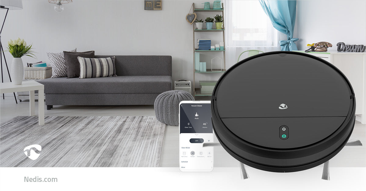 SmartLife Roboter-Staubsauger | Random | Wi-Fi | Kapazität Auffangbehälter: 0.2 l | Automatisches Laden | Maximale Betriebszeit: 90 min | Schwarz | Android™ / IOS