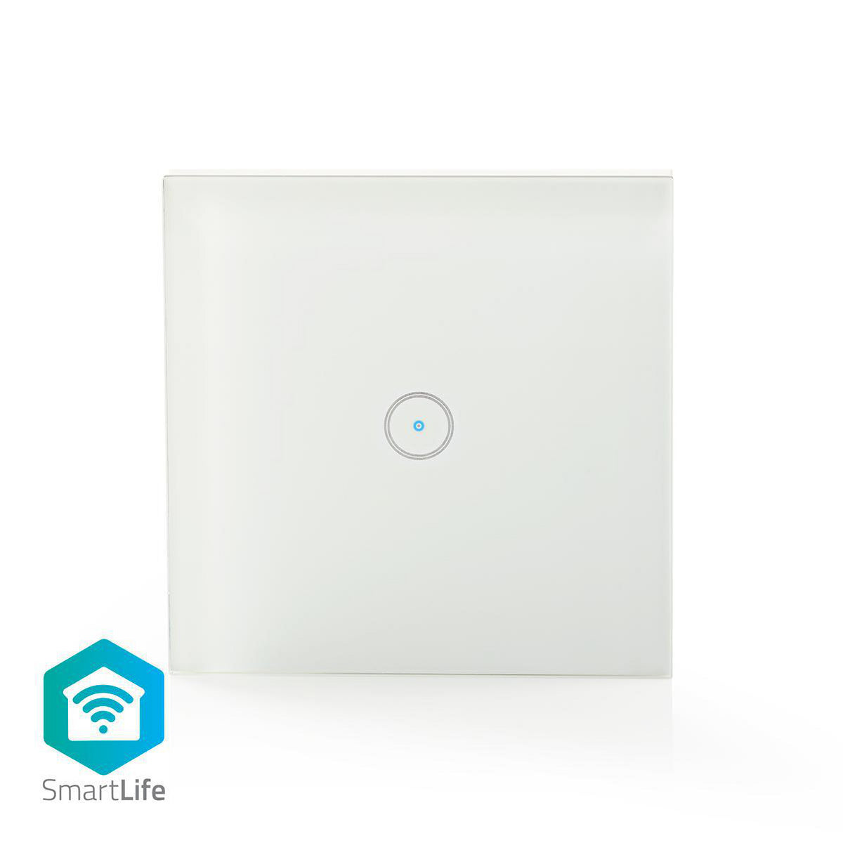 SmartLife Wandschalter | Wi-Fi | Single | Wandhalterung | 1000 W | Android™ / IOS | Glas | Weiss