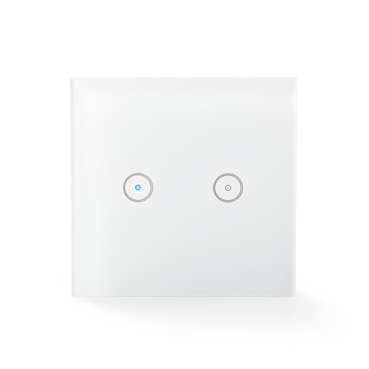 SmartLife Wandschalter | Wi-Fi | Dual | Wandhalterung | 1000 W | Android™ / IOS | Glas | Weiss