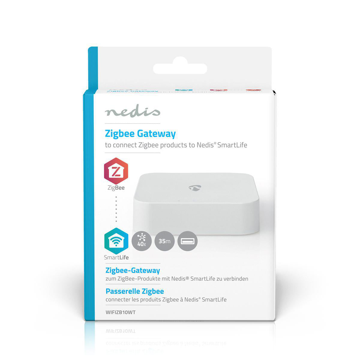 SmartLife Gateway | Zigbee 3.0 | 40 Geräte | Stromversorgung über USB | Android™ / IOS | Weiss