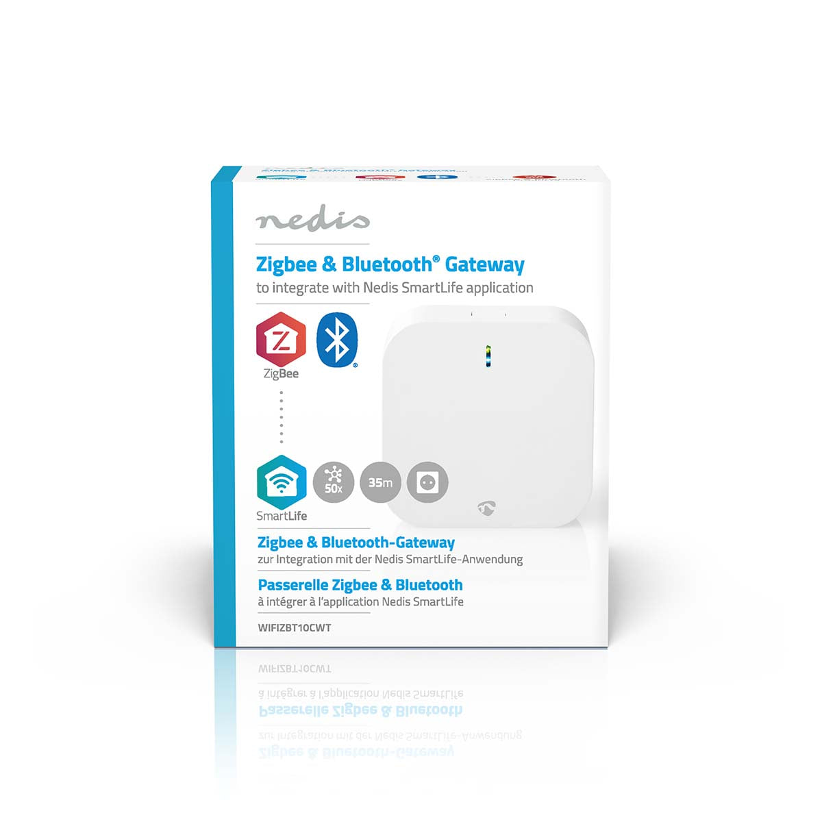 SmartLife Gateway | Bluetooth® / Zigbee 3.0 | 50 Geräte | Netzstromversorgung | Android™ / IOS | Weiss