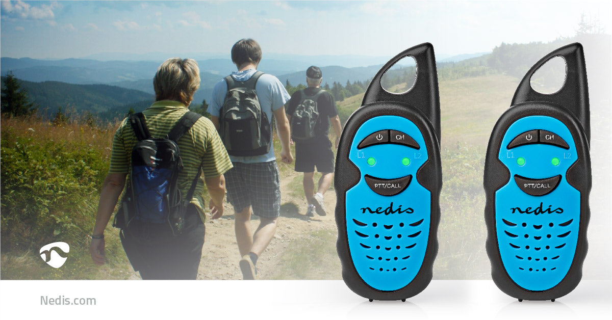 Walkie-Talkie-Set | 2 Hörer | Bis zu 3 km | Frequenzkanäle: 3 | PTT | Bis zu 3 Hours | Blau / Schwarz