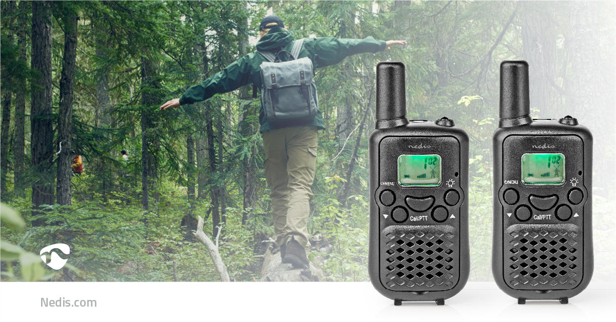 Walkie-Talkie-Set | 2 Hörer | Bis zu 5 km | Frequenzkanäle: 8 | PTT / VOX | Bis zu 2.5 Hours | Schwarz