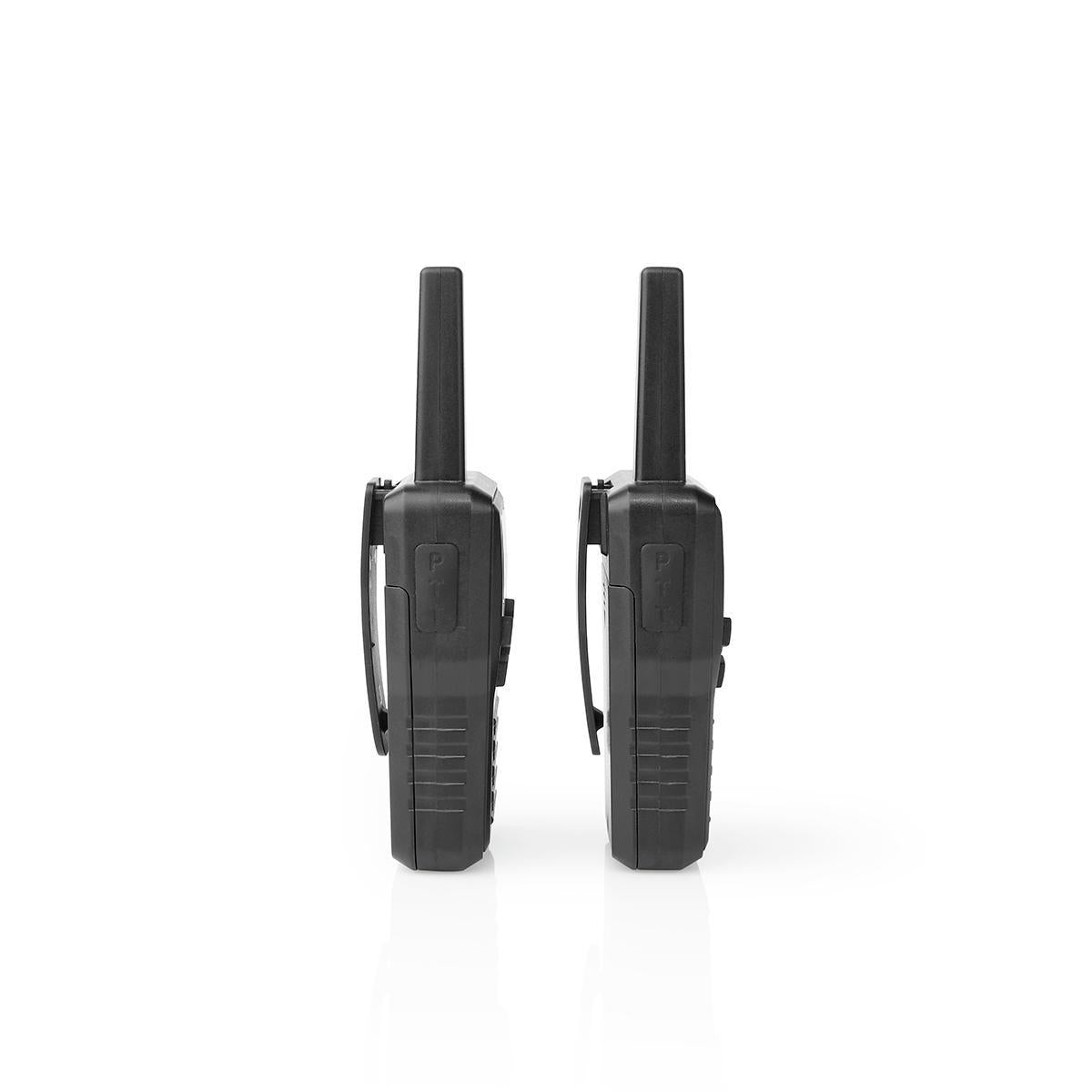 Walkie-Talkie-Set | 2 Hörer | Bis zu 10 km | Frequenzkanäle: 8 | PTT / VOX | Bis zu 6 Hours | Ladestation enthalten | Kopfhörerausgang | Schwarz