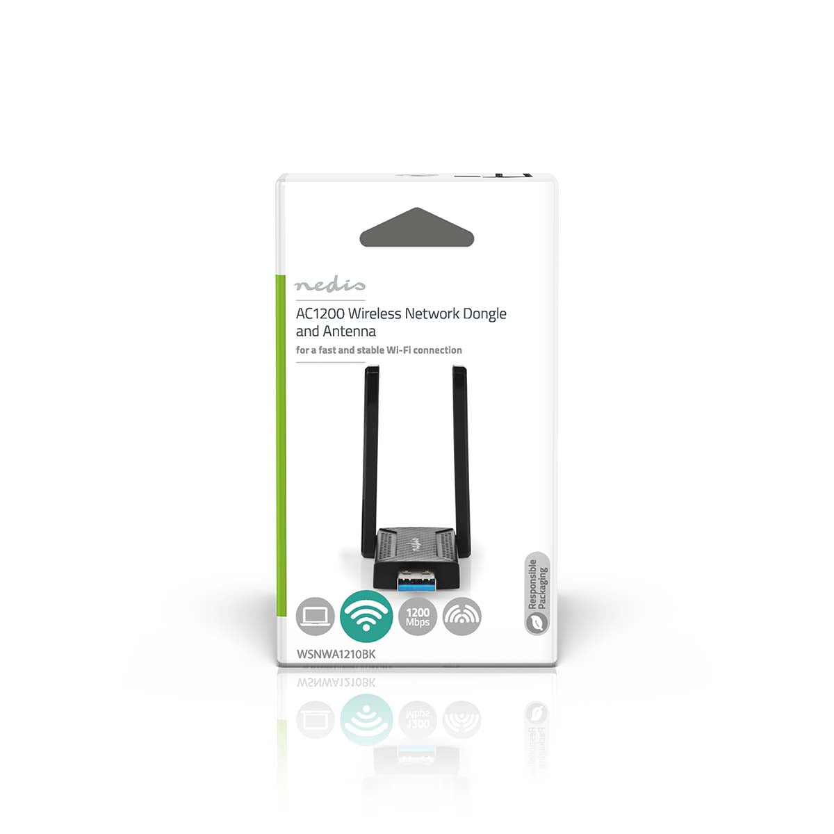 Netzwerk-Dongle | Wi-Fi | AC1200 | 2.4/5 GHz (Dual Band) | USB3.0 | Wi-Fi speed total: 1200 Mbps | Windows 10 / Windows 11 / Windows 8