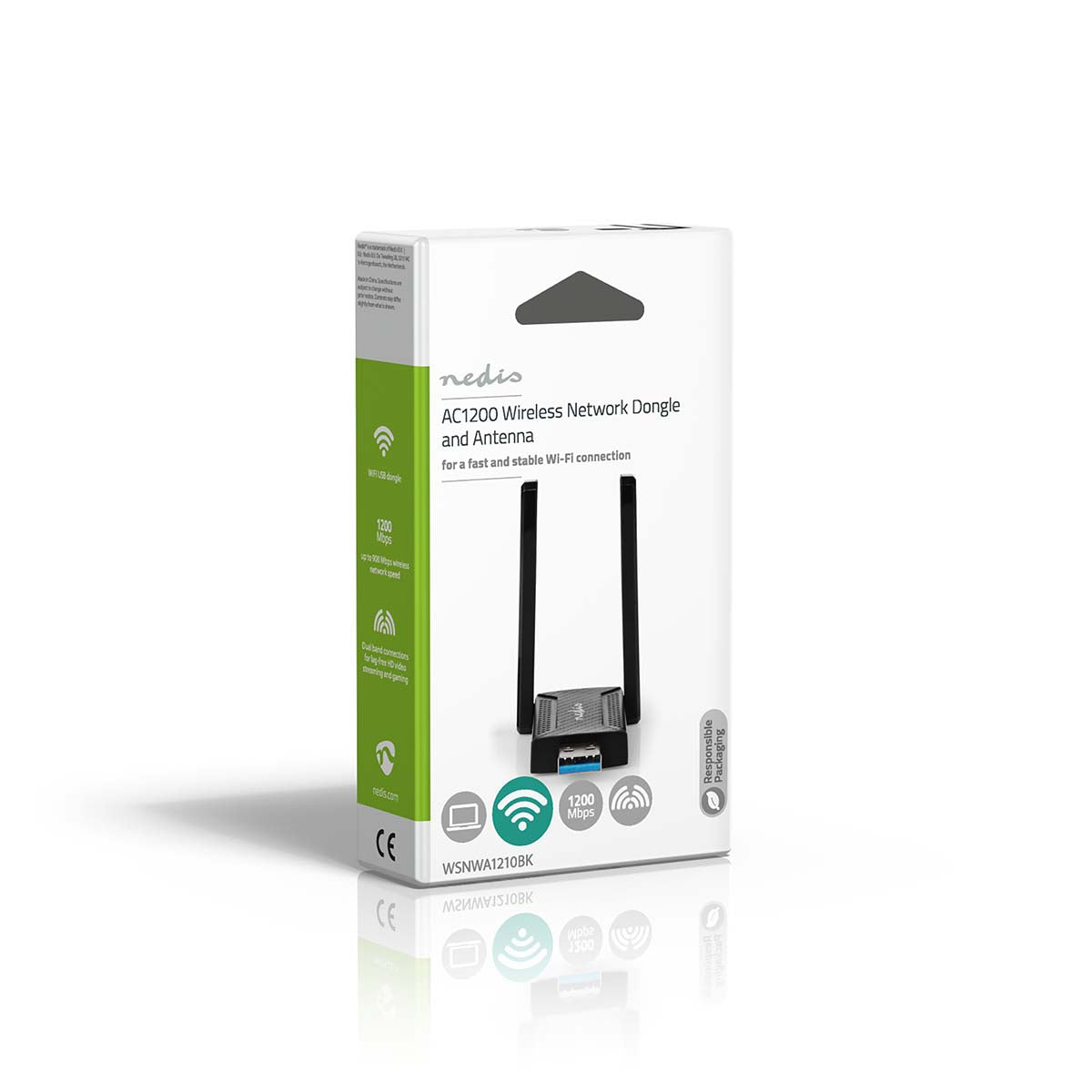 Netzwerk-Dongle | Wi-Fi | AC1200 | 2.4/5 GHz (Dual Band) | USB3.0 | Wi-Fi speed total: 1200 Mbps | Windows 10 / Windows 11 / Windows 8