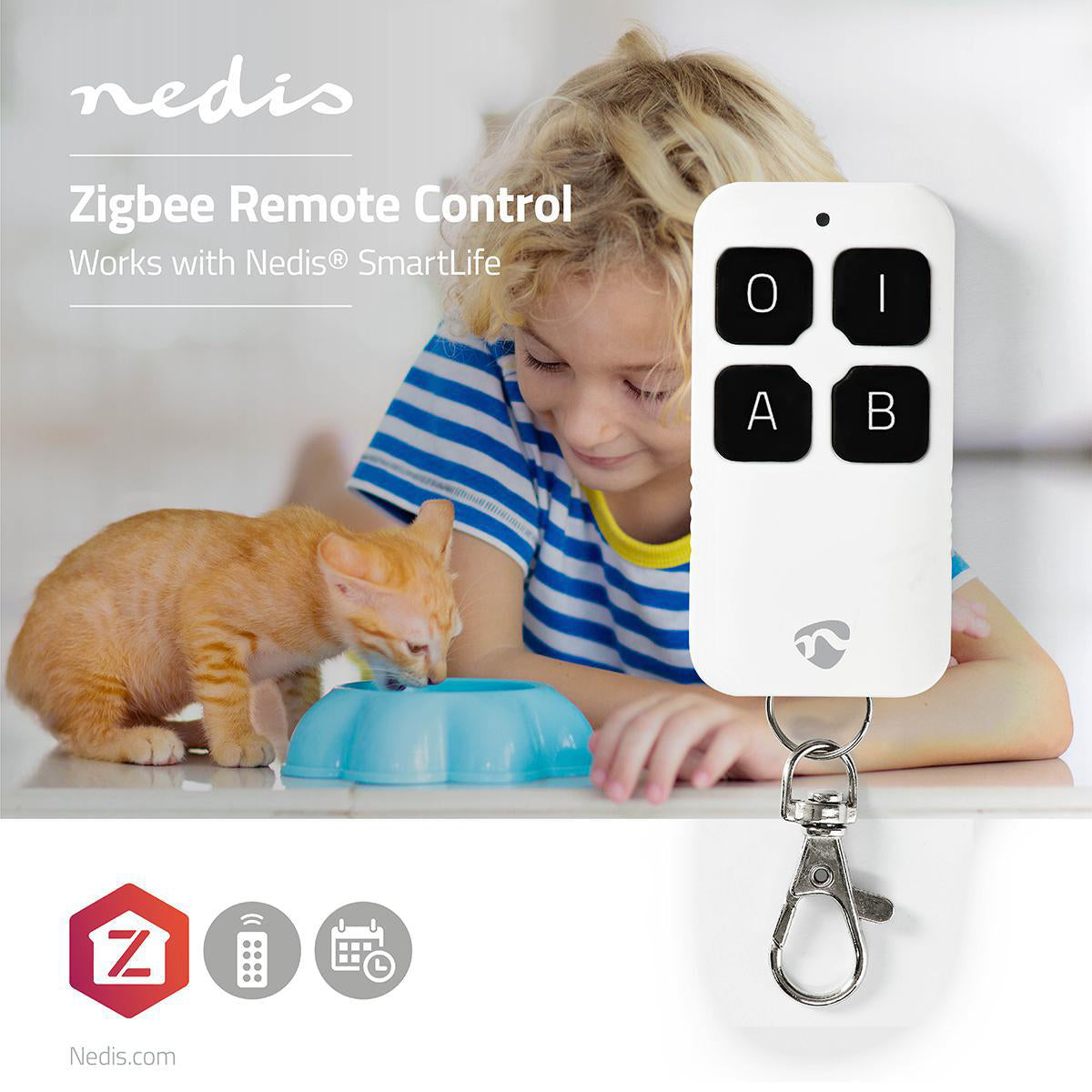 SmartLife Fernbedienung | Zigbee 3.0 | Anzahl Knöpfe: 4 | Android™ / IOS | Weiss