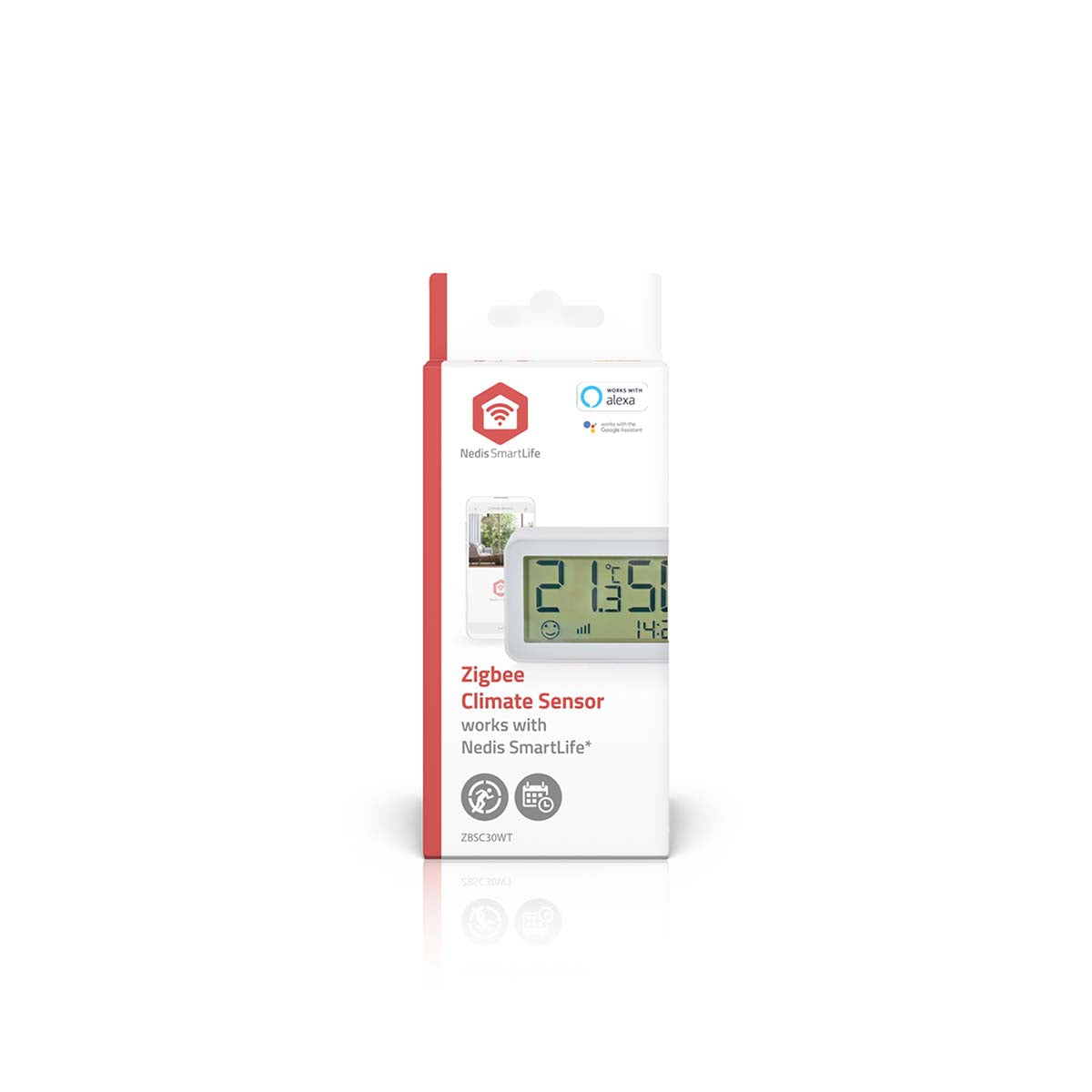 SmartLife-Klimasensor | Zigbee 3.0 | Batteriebetrieben | Android™ / IOS | Weiss