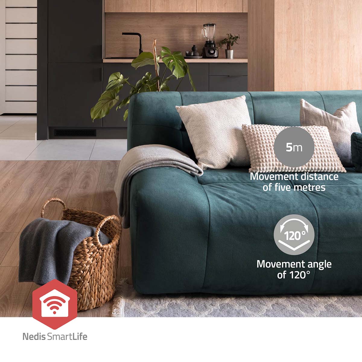 SmartLife-Bewegungssensor | Zigbee 3.0 | Batteriebetrieben | IP20 | Detektorwinkel: 120 ° | Detektorreichweite: 5 m | Max. Batterie-Lebensdauer: 12 Monate | Weiss