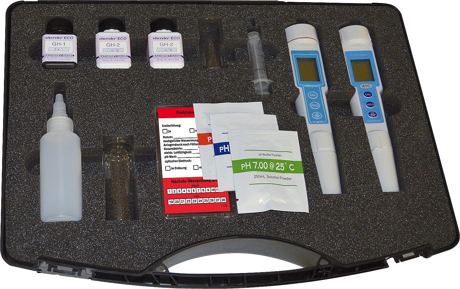 asdec life ® heating water test box including measuring/maintenance instruments