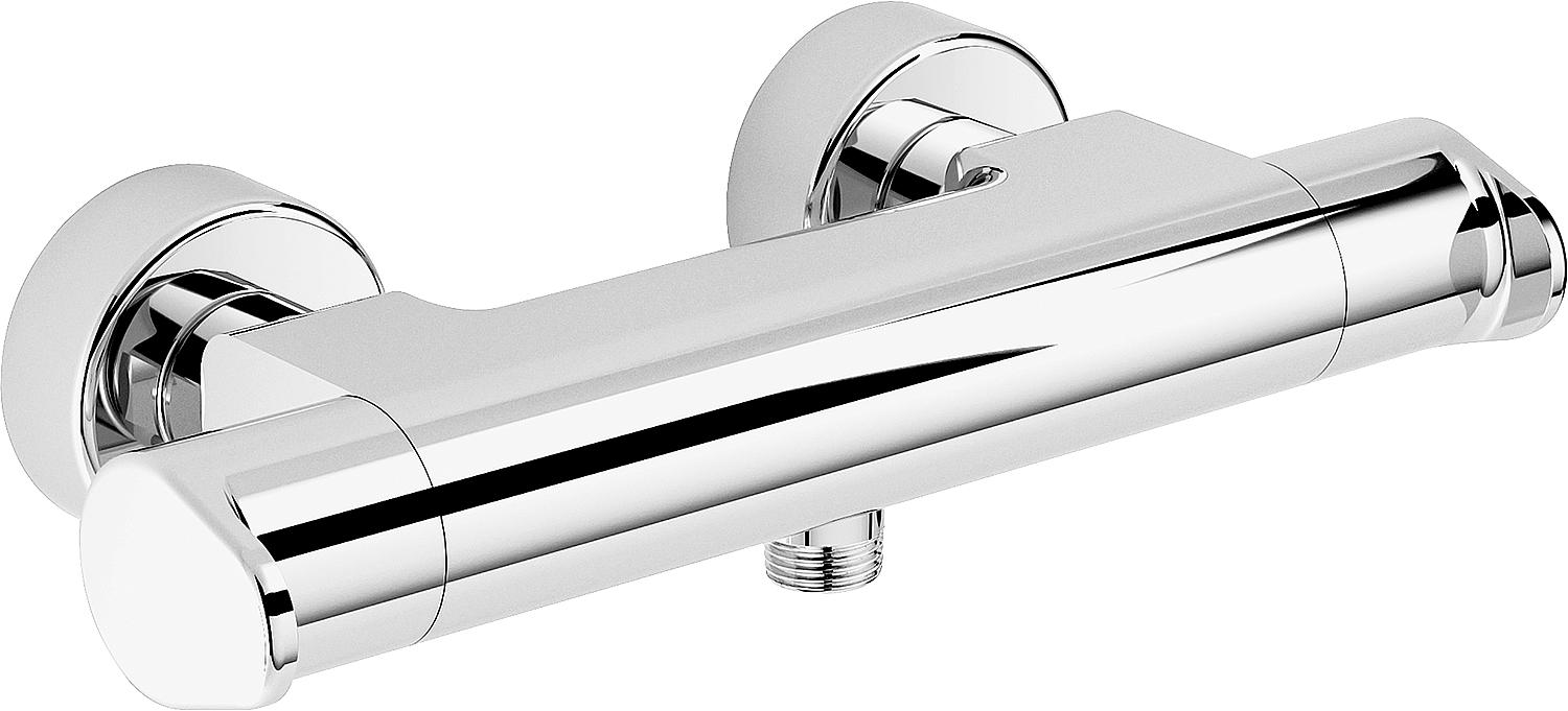 asdec life ® thermostatic shower mixer Evica exposed, projection 116mm, chrome-plated